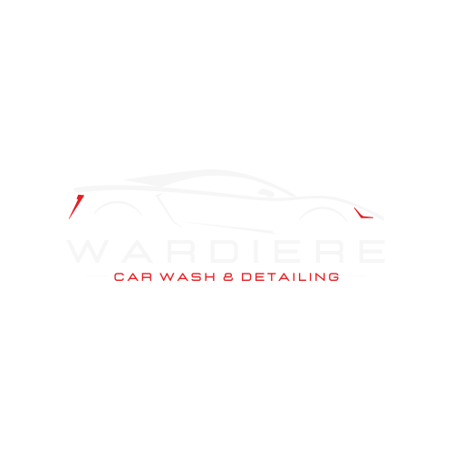 white and red modern car washing service logo